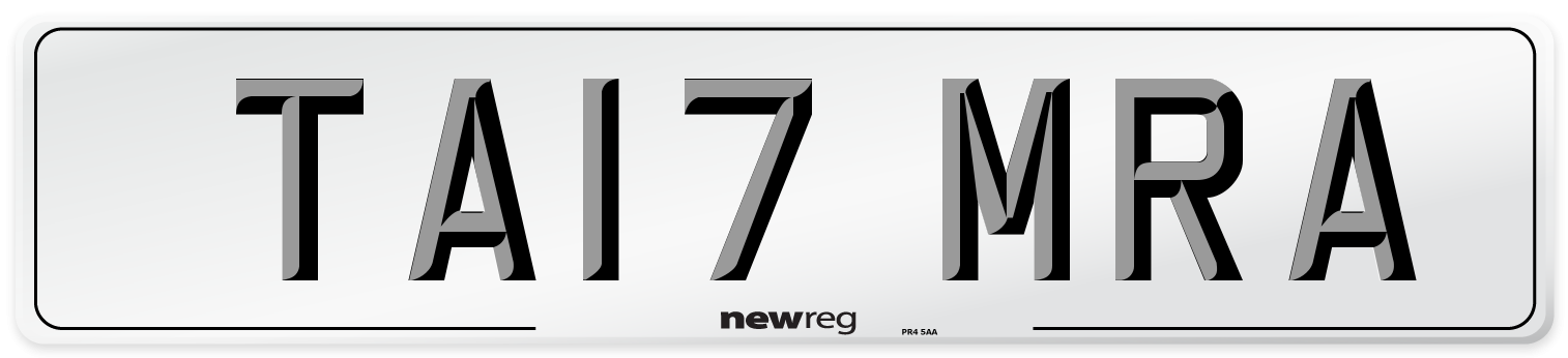 TA17 MRA Number Plate from New Reg